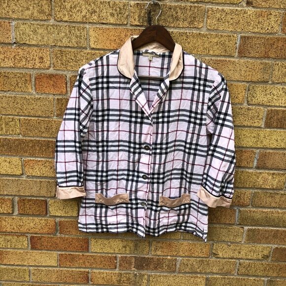 100% Silk Burberry Novacheck Nightgown Small - Picture 5 of 7